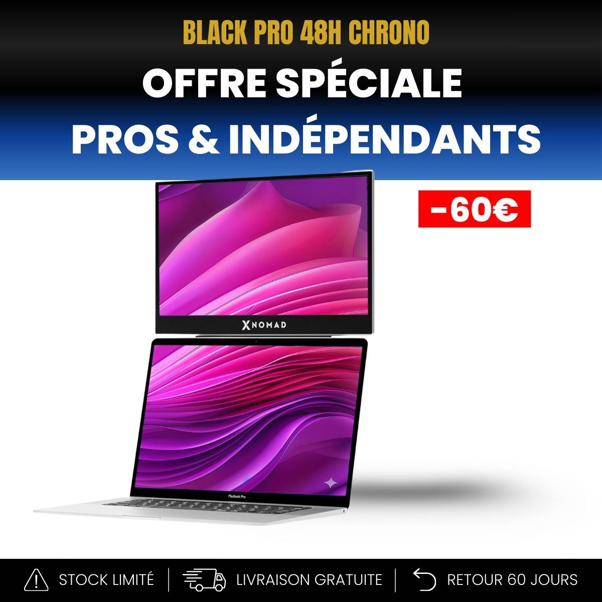 X2 Plus® Mono Écran Portable 15,6" - Gain de place & Ergonomie