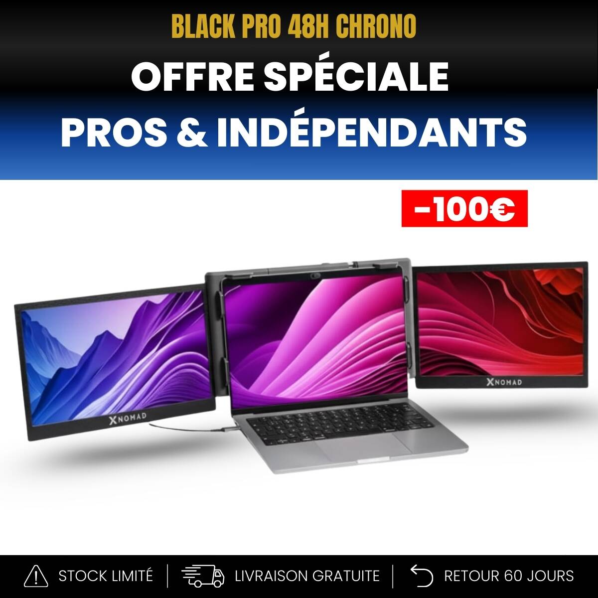 X3 Pro® Double Écran Portable 13,3" - Confort & Productivité