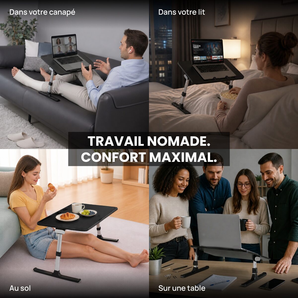 Airdesk® Table de télétravail pliante ergonomique