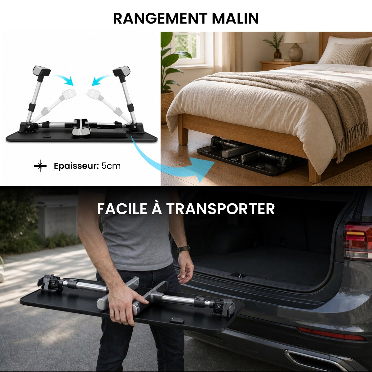 Airdesk® Table de télétravail pliante ergonomique