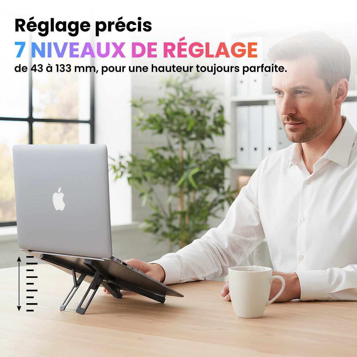 Airstand® Support ordinateur portable aluminium pliable - MacBook & PC de 10 à 16" - 7 positions - Confort optimal