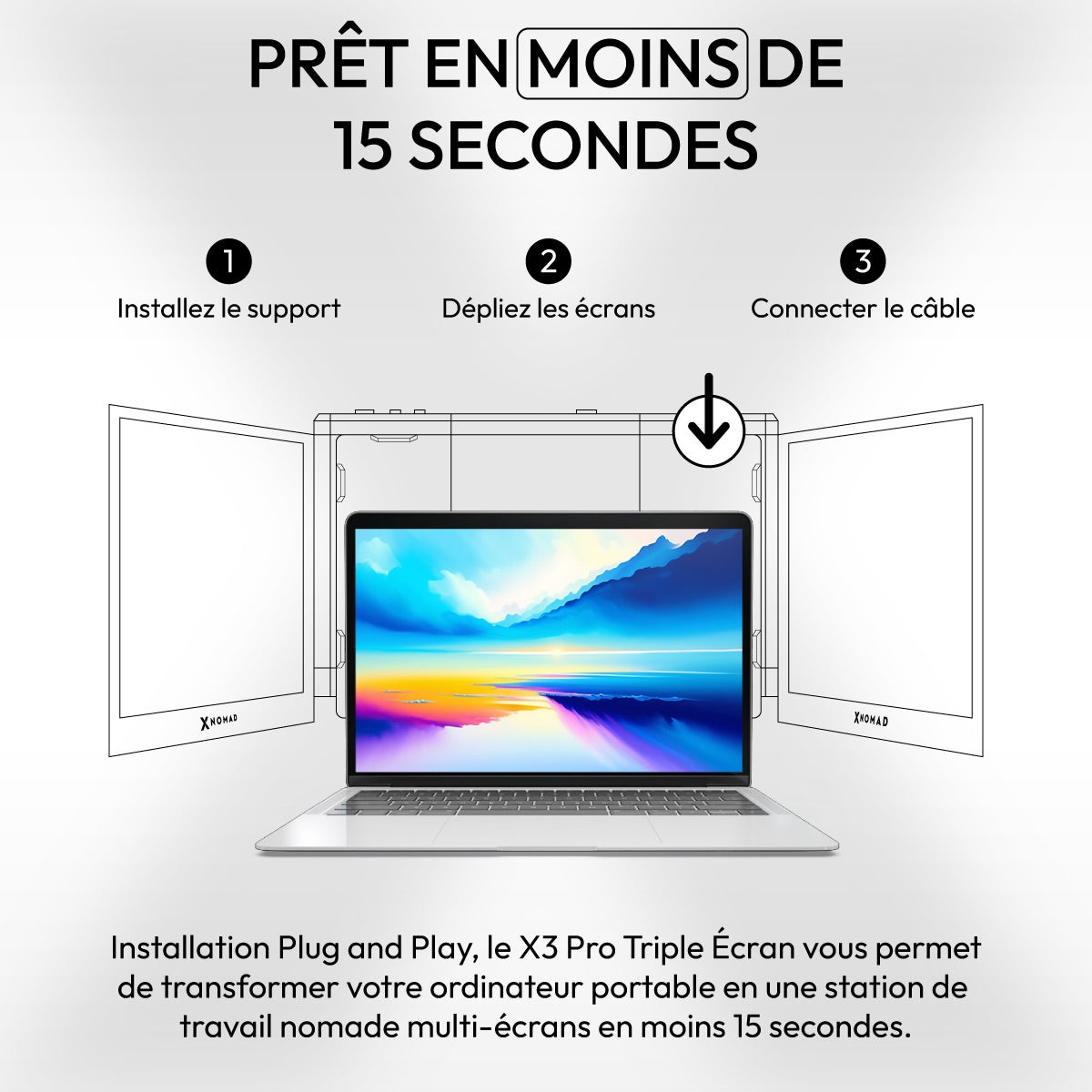 X3 Pro® Tragbarer Doppelbildschirm 13,3" – Komfort & Produktivität