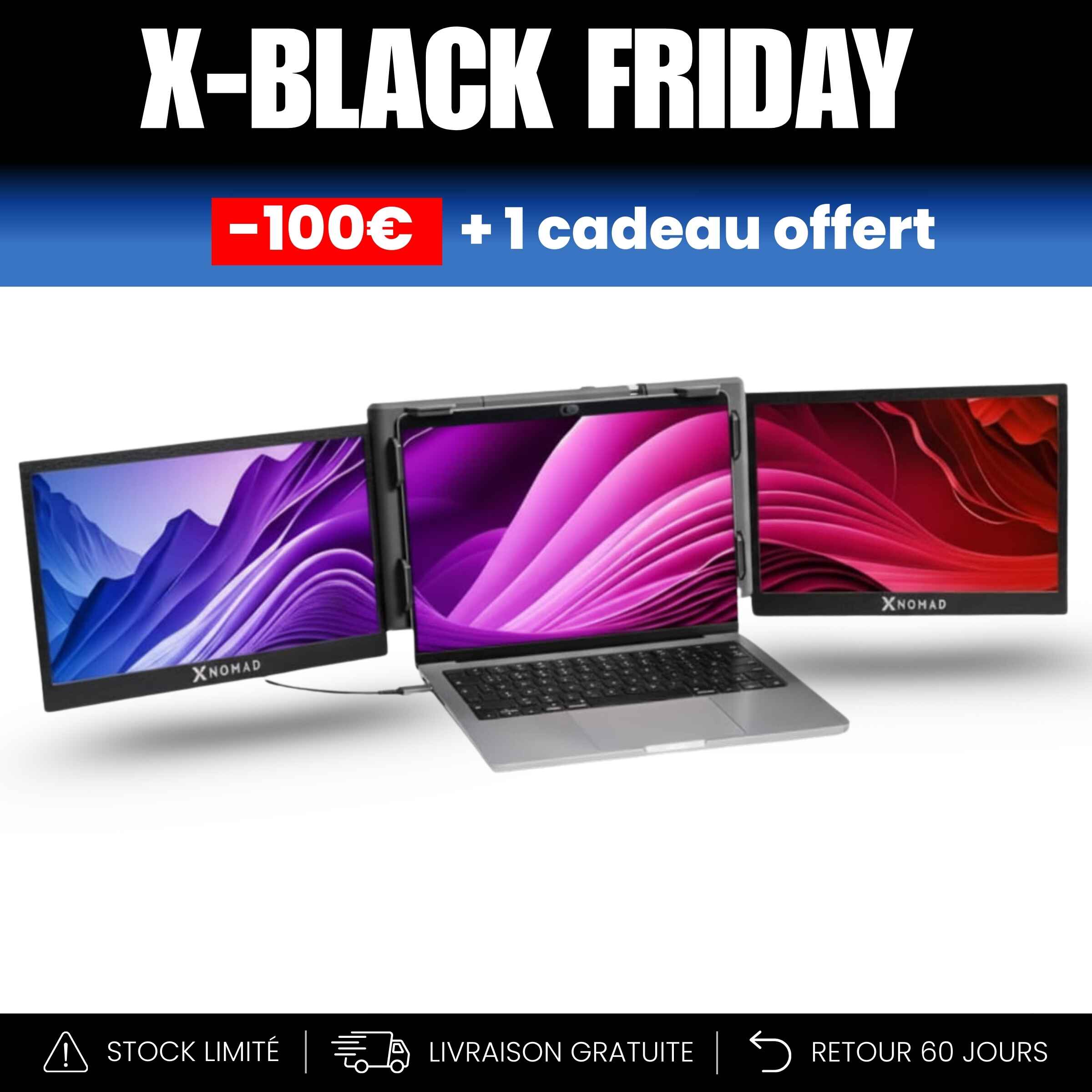 X3 Pro® Double Écran Portable 13,3" - Confort & Productivité