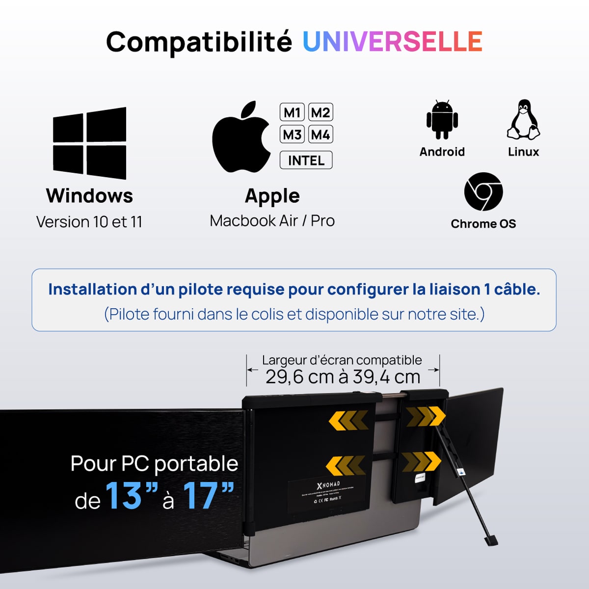 X3 Pro® Double Écran Portable 13,3" - Confort & Productivité.