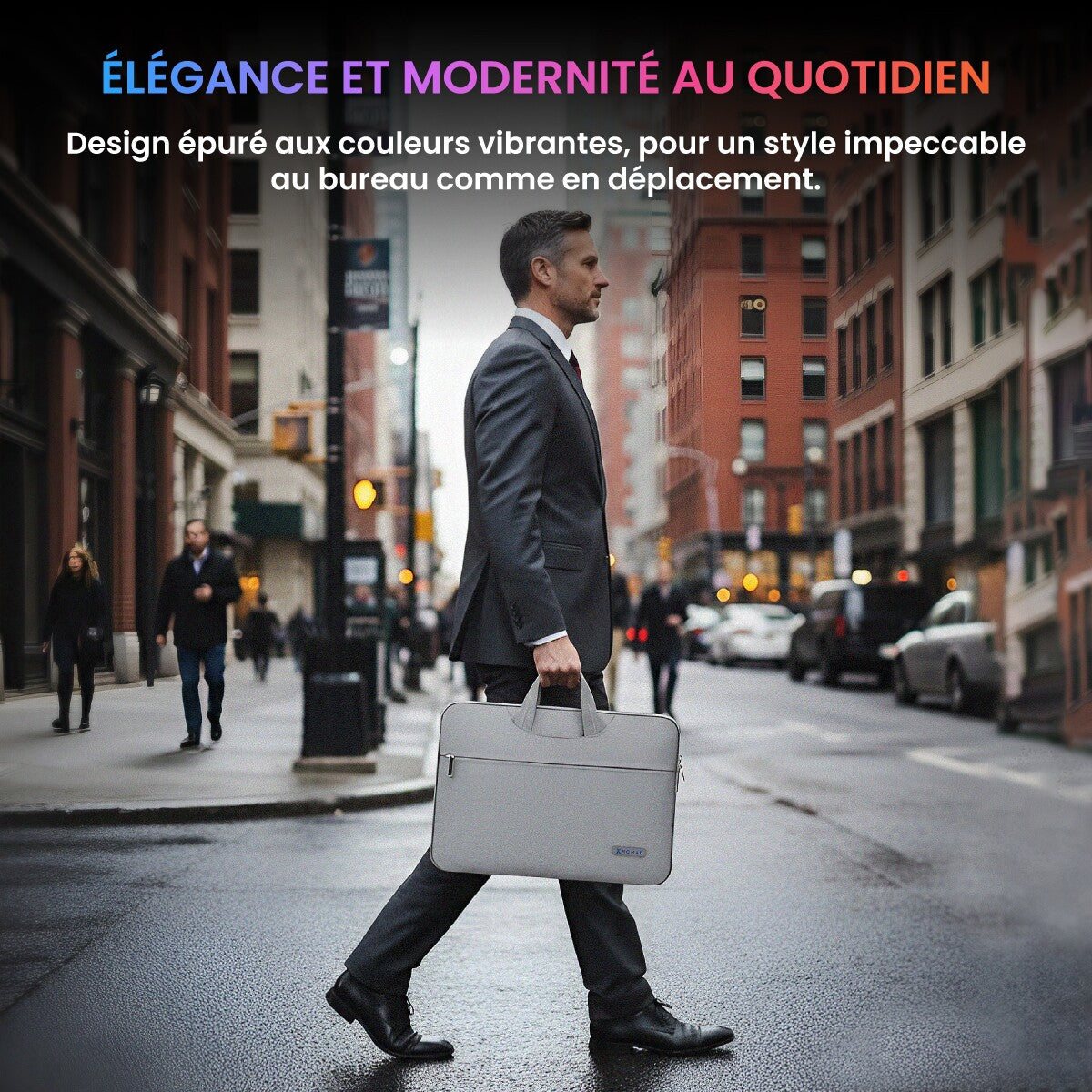 Housse Ordinateur Portable 14-17" - Protection Antichoc Renforcée, Matière Déperlante, 3 Poches Rangement, Intérieur Ultra-Doux