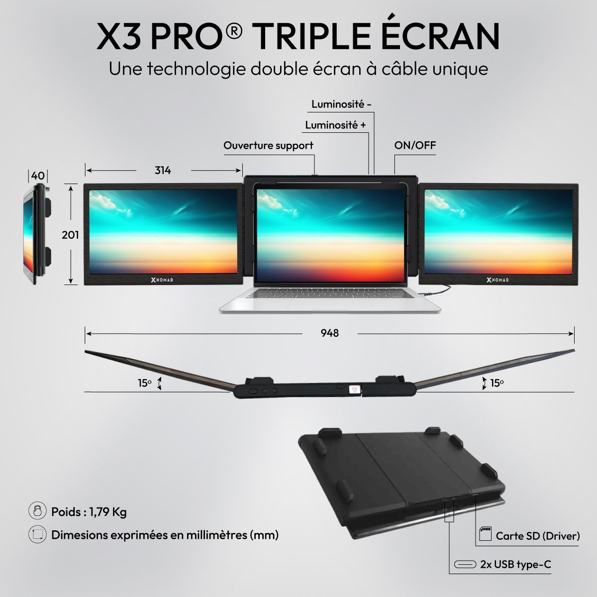 X3 Pro® Triple Écran